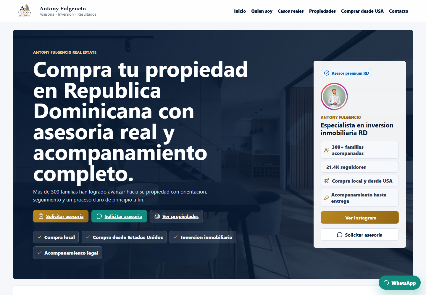 Antony Real Estate advisor website