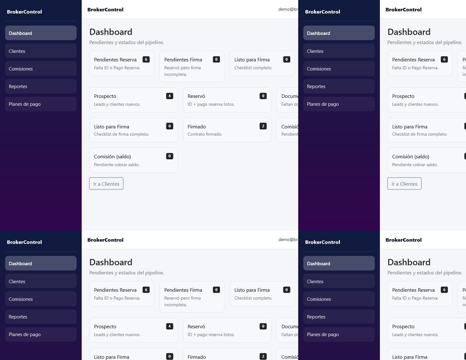 BrokerControl dashboard screenshot